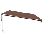 Tenda da Sole Retrattile Automatica con LED Marrone 600x300 cm