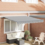 Tenda Sole Retrattile Automatica Antracite e Bianco 300x250 cm
