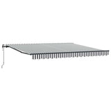 Tenda Sole Retrattile Automatica Antracite e Bianco 400x300 cm