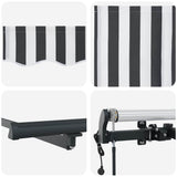 Tenda Sole Retrattile Automatica Antracite e Bianco 400x300 cm