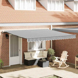Tenda Sole Retrattile Automatica Antracite e Bianco 400x300 cm