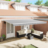 Tenda Sole Retrattile Automatica Antracite e Bianco 500x300 cm