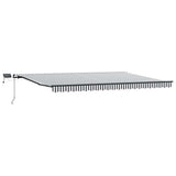 Tenda Retrattile Manuale con LED Antracite/ Bianco 500x300 cm