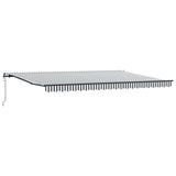 Tenda Sole Retrattile Automatica Antracite e Bianco 500x300 cm