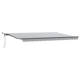 Tenda Retrattile Automatica LED Antracite e Bianco 500x300 cm