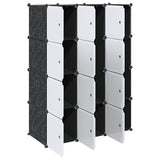 Organizzatore Portaoggetti con 12 Cubi e Aste per Appendere PP