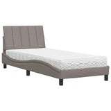 Letto con Materasso Hanko Tortora 80x200 cm in Tessuto