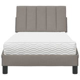 Letto con Materasso Hanko Tortora 80x200 cm in Tessuto