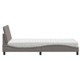 Letto con Materasso Hanko Tortora 80x200 cm in Tessuto