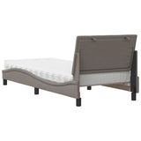 Letto con Materasso Hanko Tortora 80x200 cm in Tessuto