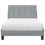 Letto con Materasso Hanko Grigio Chiaro 100x200 cm in Tessuto