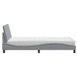 Letto con Materasso Hanko Grigio Chiaro 100x200 cm in Tessuto