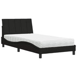 Letto con Materasso Hanko Nero 100x200 cm in Tessuto