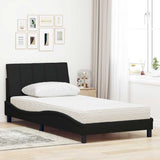 Letto con Materasso Hanko Nero 100x200 cm in Tessuto