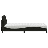 Letto con Materasso Hanko Nero 100x200 cm in Tessuto