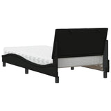 Letto con Materasso Hanko Nero 100x200 cm in Tessuto