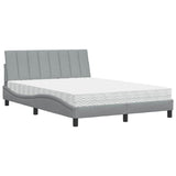 Letto con Materasso Hanko Grigio Chiaro 120x200cm Tessuto