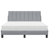 Letto con Materasso Hanko Grigio Chiaro 120x200cm Tessuto