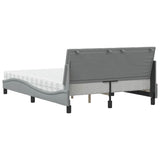 Letto con Materasso Hanko Grigio Chiaro 120x200cm Tessuto