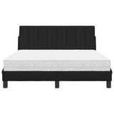 Letto con Materasso Hanko Nero 120x200 cm in Tessuto