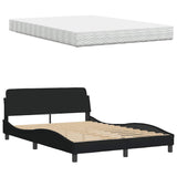 Letto con Materasso Hanko Nero 120x200 cm in Tessuto