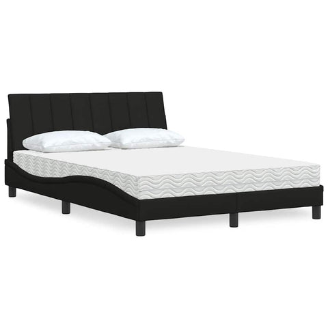 Letto con Materasso Hanko Nero 120x200 cm in Tessuto