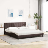 Letto con Materasso Hanko Marrone Scuro 180x200cm Tessuto