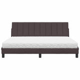 Letto con Materasso Hanko Marrone Scuro 180x200cm Tessuto