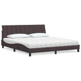Letto con Materasso Hanko Marrone Scuro 180x200cm Tessuto