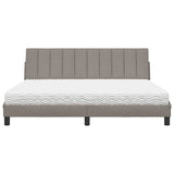 Letto con Materasso Hanko Tortora 180x200 cm in Tessuto