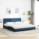 Letto con Materasso Hanko Blu 180x200 cm in Tessuto