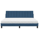 Letto con Materasso Hanko Blu 180x200 cm in Tessuto