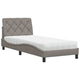 Letto con Materasso Tortora 80x200 cm in Tessuto
