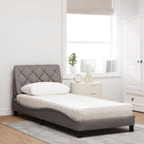 Letto con Materasso Tortora 80x200 cm in Tessuto