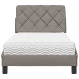 Letto con Materasso Tortora 80x200 cm in Tessuto