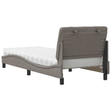 Letto con Materasso Tortora 80x200 cm in Tessuto