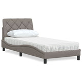 Letto con Materasso Tortora 80x200 cm in Tessuto
