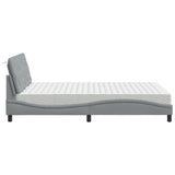 Letto con Materasso Grigio Chiaro 120x200cm Tessuto
