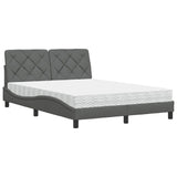 Letto con Materasso Grigio Scuro 120x200 cm Tessuto