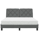 Letto con Materasso Grigio Scuro 120x200 cm Tessuto