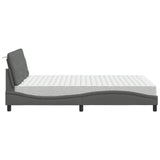 Letto con Materasso Grigio Scuro 120x200 cm Tessuto