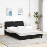 Letto con Materasso Nero 120x200 cm in Tessuto