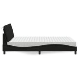 Letto con Materasso Nero 120x200 cm in Tessuto