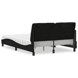 Letto con Materasso Nero 120x200 cm in Tessuto