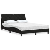 Letto con Materasso Nero 120x200 cm in Tessuto
