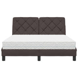 Letto con Materasso Marrone Scuro 120x200cm Tessuto