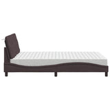 Letto con Materasso Marrone Scuro 120x200cm Tessuto