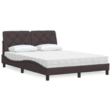 Letto con Materasso Marrone Scuro 120x200cm Tessuto