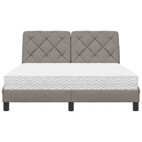 Letto con Materasso Tortora 120x200 cm in Tessuto