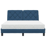 Letto con Materasso Blu 120x200 cm in Tessuto